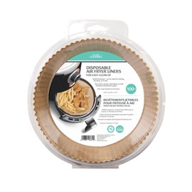 Handy Gourmet Disposable Air Fryer Liners 6" Round 100-Pack Paper Light Brown