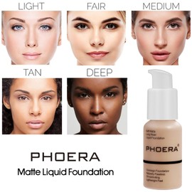 PHOERA Foundation Full Coverage,and Medium Coverage 2024 New PHOERA Foundation Makeup for Mature Skin, Lightweight Wrinkles Matte Natural Finish for a Flawless Complexion(102+N02/Nude+Nude)