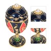Egg Shaped Trinket Boxes Rhinestones Inlay Hand Painted Enamel Delicate