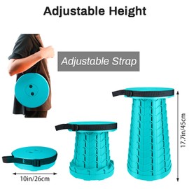 Hesanzol Upgraded Collapsible Stool for Adults, Portable Telescoping Stool Foldable Seats Retractable Stool for Camping Garden Hiking Travel, Adjustable Telescopic Stool Max Load 400lbs