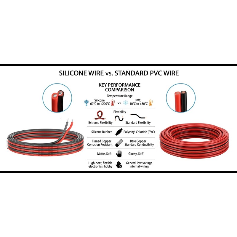 EvZ 18 AWG Silicone Wire 33ft, Ultra Flexible 2 Conductor