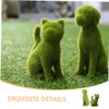 Abaodam 2pcs Faux Moss Dog Cat Figurines Realistic Simulation Outdoor