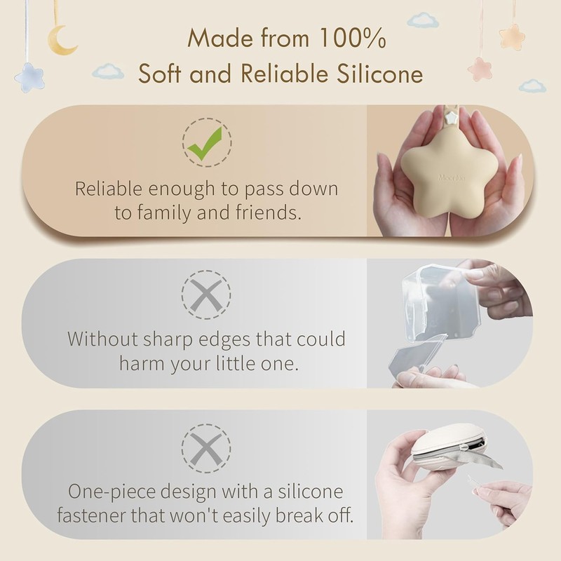 Moonkie - Funda de silicona para chupete, bonito estuche portátil