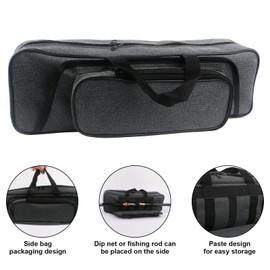 Hikary 43CM/17Inch Fishing Rod Bag Fishing Rod Case,Fishing Rod Reel Bag Organizer Fishing Travel Bag Portable Folding Fishing Pole Tackle Case Storage Bag (gray)