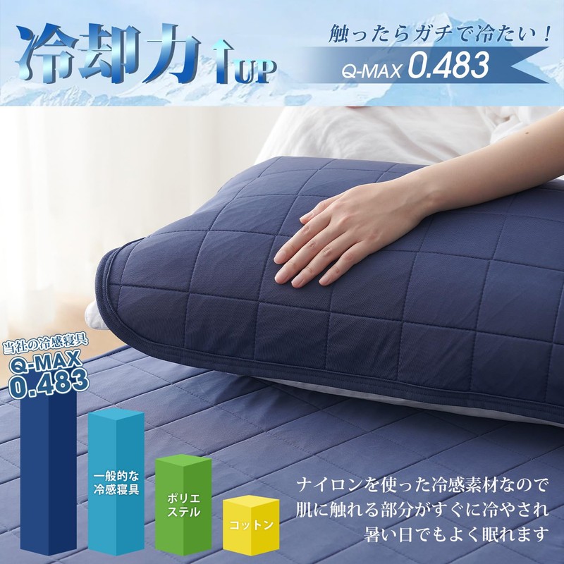 Kumori Cooling Sensation x Breathable Pillow Pad, 16.9 x 24.8