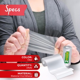 X Fasten Fabric and Vinyl Repair Tape, Clear, 3-Inches by 20-Inches (2-Set), Waterproof Vinyl Repair Hole Patch Kit for Tent, Exercise Ball, Kayak, Inflatable Bed, Pool Float, and Airbed Mattress