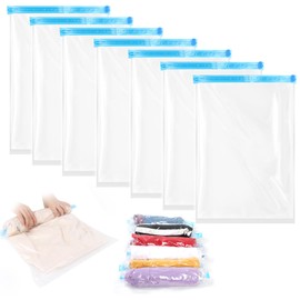 Vakuumbeutel für Kleidung, 6 Stück Reise Kompressionsbeutel，Vakuum Aufbewahrungsbeutel Vakuumierbeutel Kleiderbeutel，für Kleidung Bettdecken Decken Bettwäsche Kissen，Reisegepäck，Handtücher