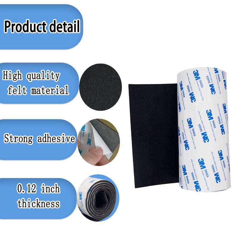 Cuttable Felt Furniture Pads with Sticky Backing,40x6 inch Self Adhesive