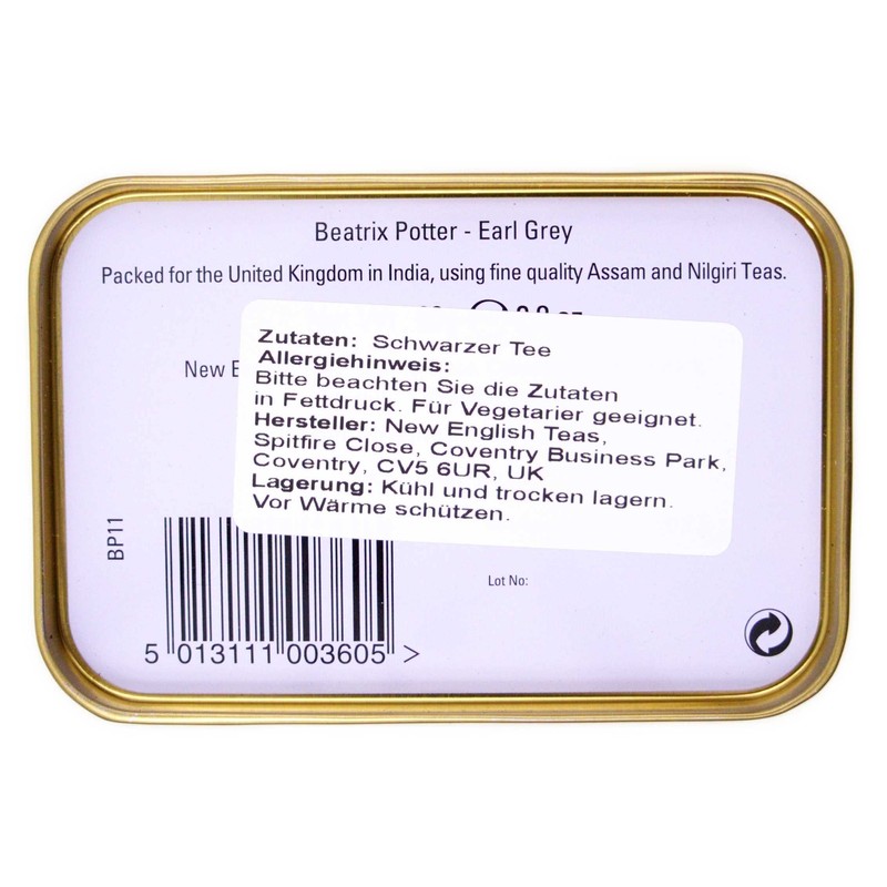 New English Teas Peter Rabbit Tea Caddy with 40 Earl