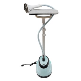 2-in-1 Standing Steamer, 1350W Professional Cloth Steamer with Ironing Board, Ironing Gloves, Professional Steamer for Clothes, Household Items, Height Adjustable (Blue)