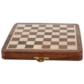Chess Bazar - Magnetic Travel Pocket Chess Set - Staunton 7 X 7 Inch Folding Game Board Handmade in Fine Rosewood
