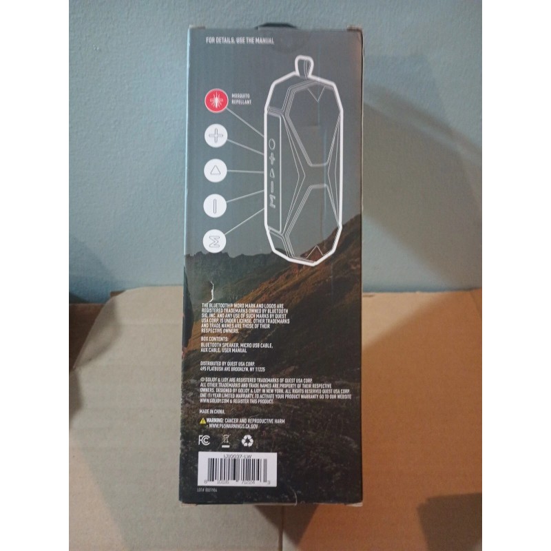 iJoy Sonic speaker w/Ultrasonic Mosquito Repellent -Black Bluetooth/ waterproof