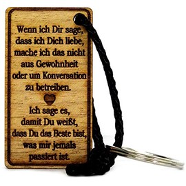 Lieblingsmensch Wooden Keyring Model: "Wenn ich Dir Sage, dass ich Dich liebe ..., walnut