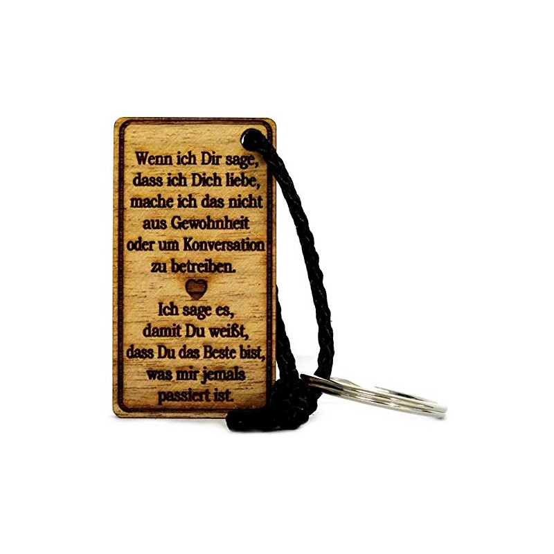 Lieblingsmensch Wooden Keyring Model: "Wenn ich Dir Sage, dass ich