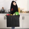 3 Pack Black Reusable Grocery Bags Shopping Bag Tote Bag