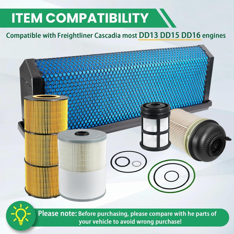JKLESA AF27879 P551005 FS19915 PF9908 Filter Kit, Compatible With Freightliner