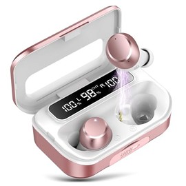 Wireless Earbuds,Wireless Earphones Bluetooth 5.3 in Ear with 4 ENC Noise Cancelling Mic,2024 Bluetooth Earphones 128Hrs Deep Bass HI-FI Stereo Sound,LED Display Wireless Headphones IP7 Waterproof
