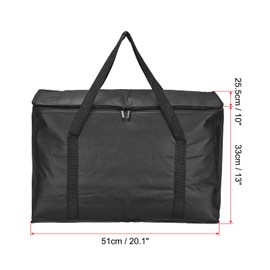 PATIKIL 20.1"x10"x13" Insulated Reusable Grocery Bag, Food Delivery Insulated Cooler Tote Bag with Zipper Collapsible for Hot Cold Transport Shopping, Black