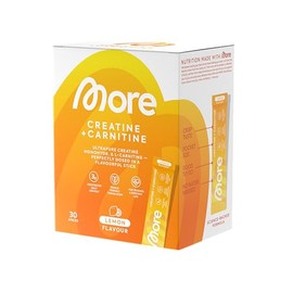 MORE Creatine + Carnitine Sticks, 30 x 5 g, Lemon, with 3.5 g Creatine Monohydrate and 1 g L-Carnitine L-Tartrate