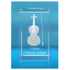VIP-LASER 3D Glass Cuboid | Violin with Name of Choice