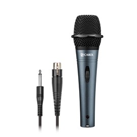 CAROL Edur-916s Dynamic Microphone w/Supercardioid Pick-up, for Karaoke, Singing, Optimized for Vocal, Minimizes Handling Noise Sound Quality w/14.8ft XLR to 1/4"(6.35mm) Cable & Mic Clip - Gray