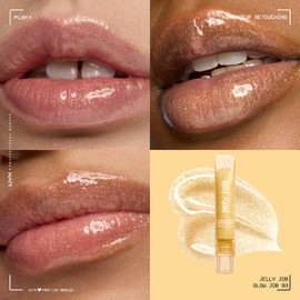 NYX PROFESSIONAL MAKEUP Jelly Job Lip Gloss, Lip Tint Gloss with Full-Bodied, Smoothing, and Hyper-Glossy Shine - Glow Job (Gold Shimmer)