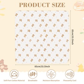 BOYSSPAA Thin Baby Blanket for Newborn Cute Bear 100% Cotton Newborn Blanket apply to Spring or Summer Breathable Cot Blankets for Wrap,Pram/Towel Blanket Baby Essentials(85 * 85cm)