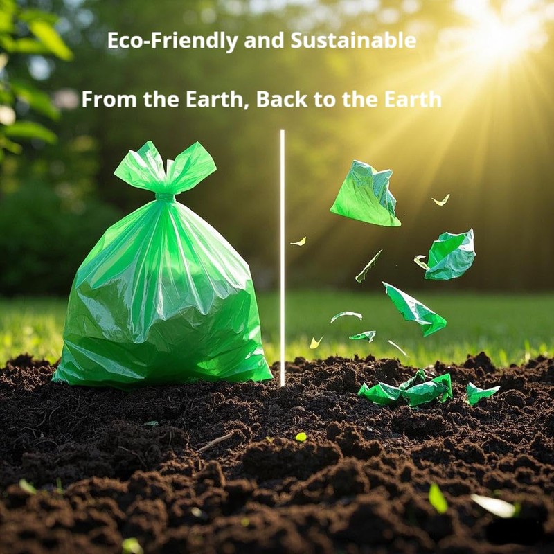 13 Gallon Biodegradable & Compostable Heavy-duty Trash Bags, 60 Count