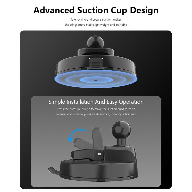 Suction Mount for GoPro, Car Mount Suction Cup Outside Window