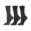 MeMoi Solid Buttersoft Crew Sock 3 Pack Black Marled/Black 9-11
