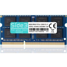 Side3 TOSHIBA dynabook Laptop Memory PC3L-12800 8GB (DDR3L 1600Mhz) 1.35V (Low Voltage) - 1.5V Dual