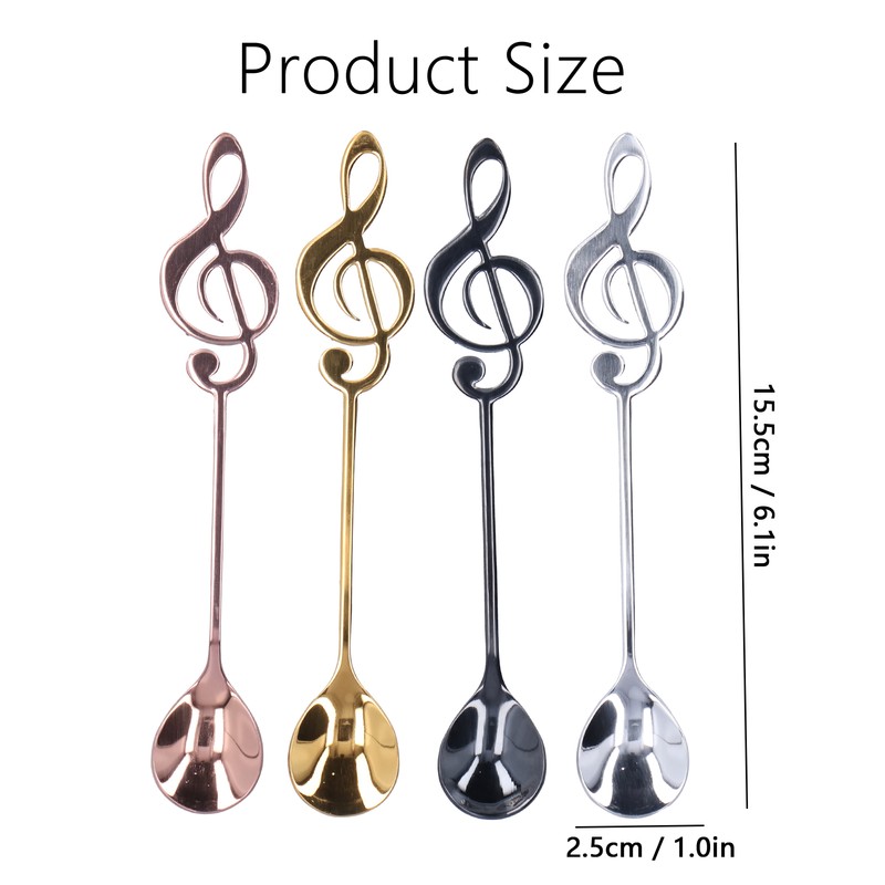 304 Stainless Steel Spoon Innovative Musical Notes Stirring Spoon for