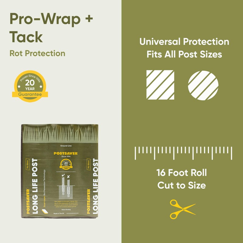 Postsaver Pro-Wrap & Tack | 16 ft Roll Cut to