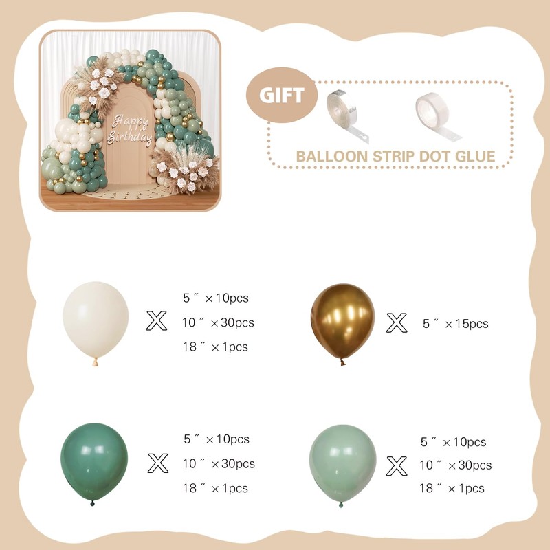 Sage Green and Blue Balloons