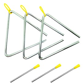 A'sTool Triangle Set of 3, Percussion Instrument, Litomic, Musical Instrument, Music Concert, Educational Toy, Play, Set of 3, 4, 5, 6, 7 (6, 15 cm)