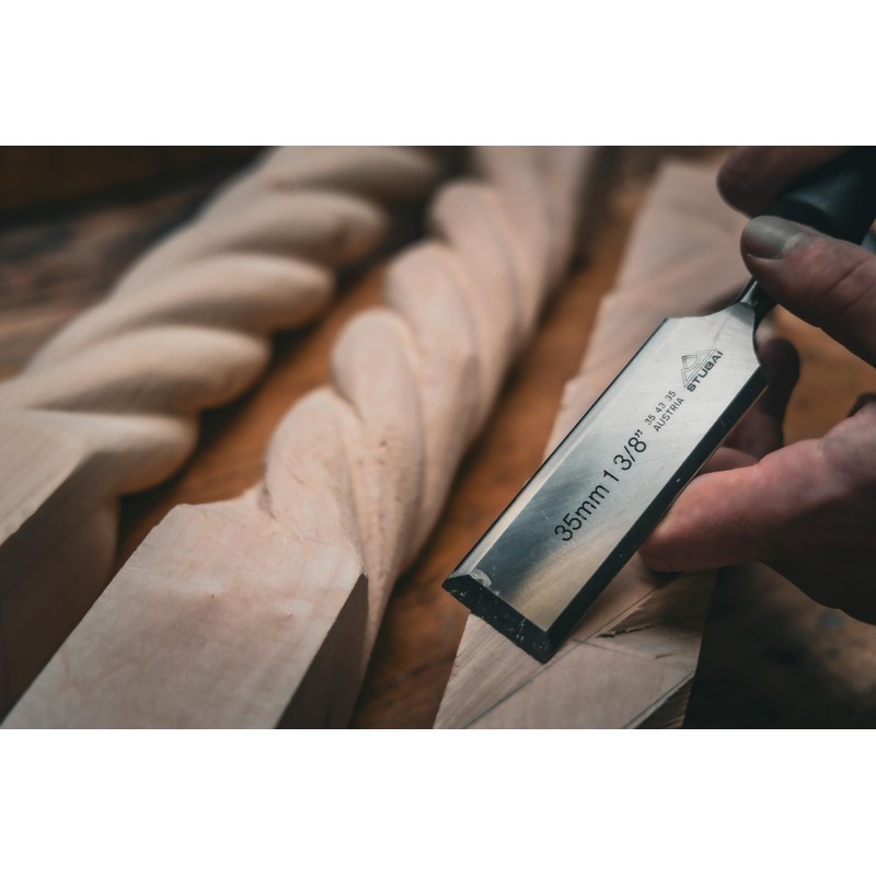 Stubai 354340 Wood Chisel with PP-Handle, Silver/Black, 40 mm
