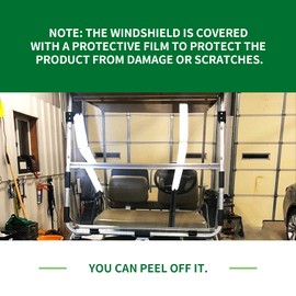 KUAFU Clear Windshield Compatible with 1982-2000.5 Club Car DS Golf Cart Folding Fold Down Approximate Dimensions 39.25" W X 36.75" H