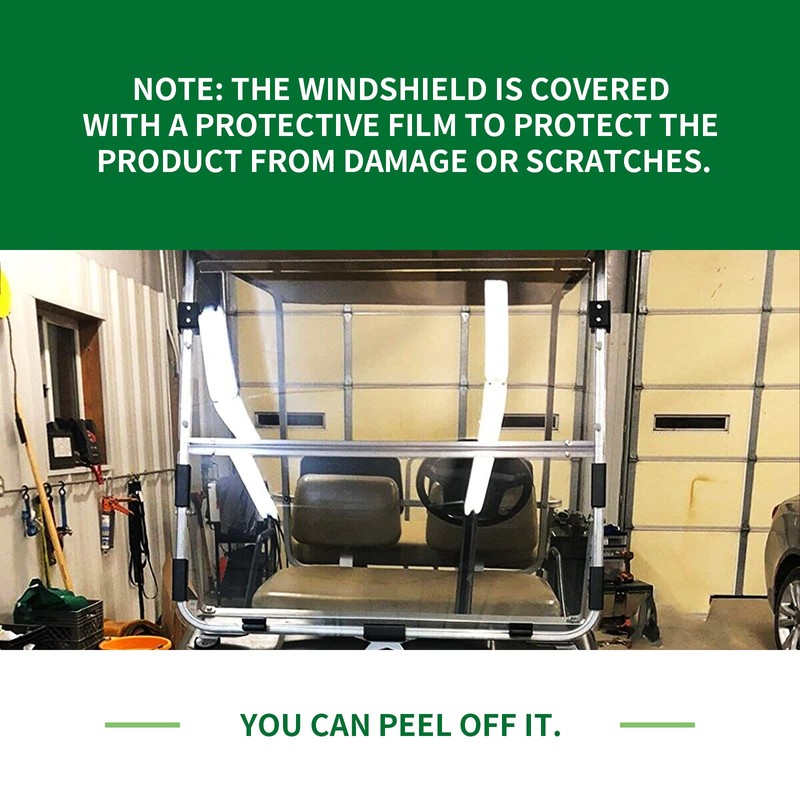 KUAFU Clear Windshield Compatible with 1982-2000.5 Club Car DS Golf