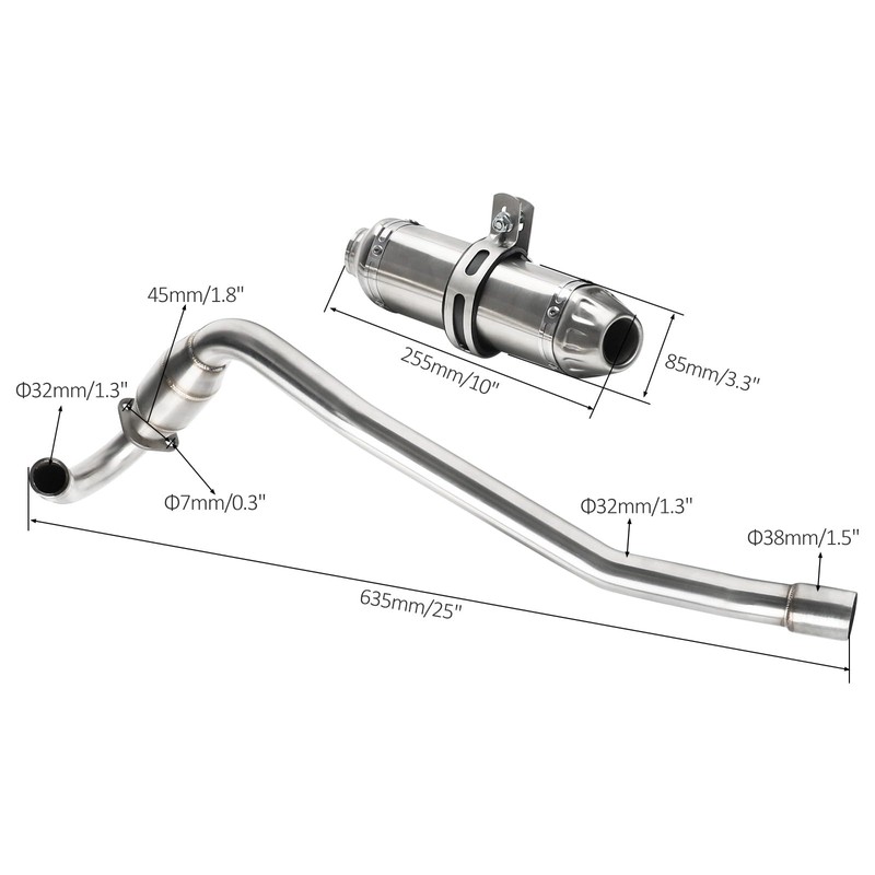 REBEKAMODS 32mm High Performance Big Bore Exhaust Muffler Silencer Pipe