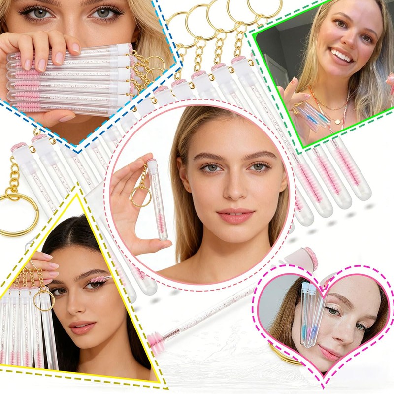 Upgrade 48 Pcs Disposable Mascara Wands Set Eyebrow Spoolies
