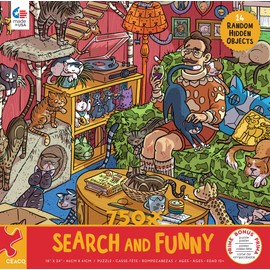 Ceaco - Search and Funny - Crazy Cat Guy - 750 Piece Jigsaw Puzzle