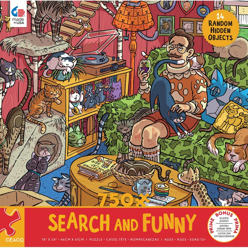 Ceaco - Search and Funny - Crazy Cat Guy -