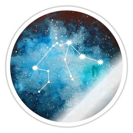 Spreadshirt Aquarius Zodiac Sign Sticker, 10 x 10 cm, Glossy White