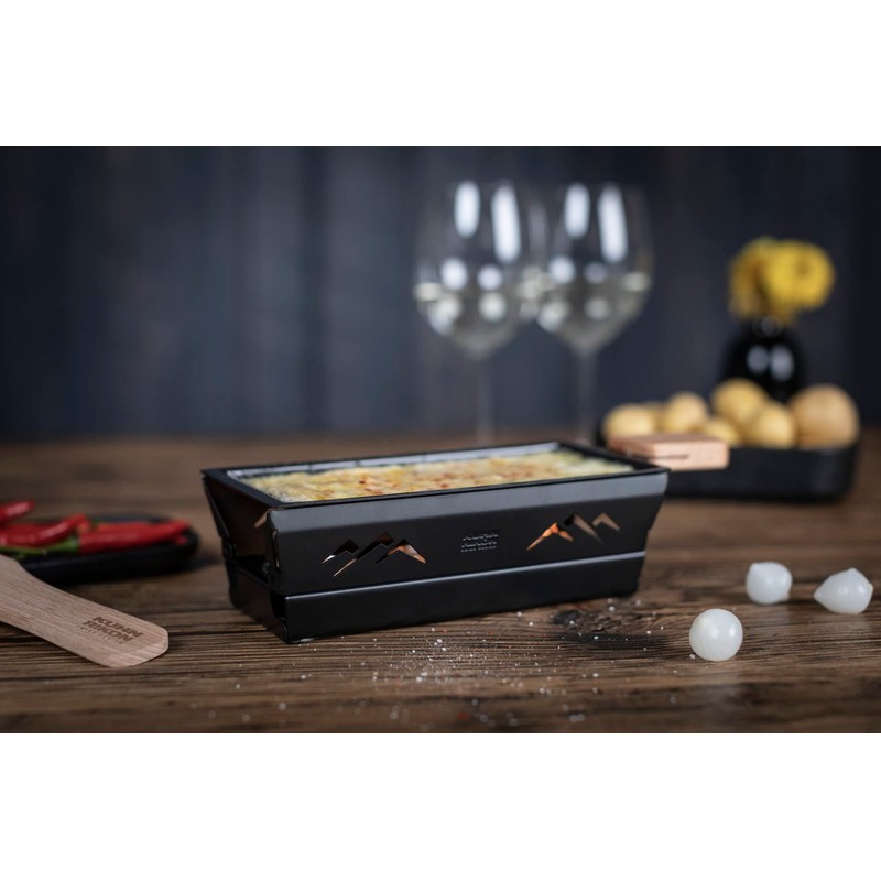 KUHN RIKON Raclette Set Mini Mountains Black Raclette Pan Non-Stick