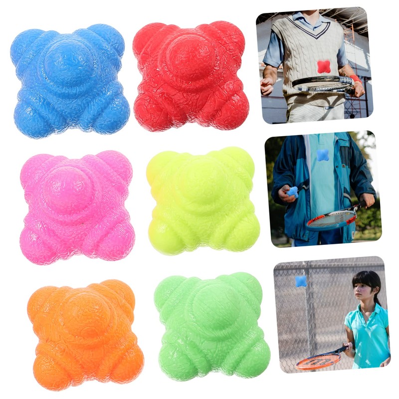 SUPVOX 6pcs Hexagonal Reaction Balls for Agility Training Durable Exercise