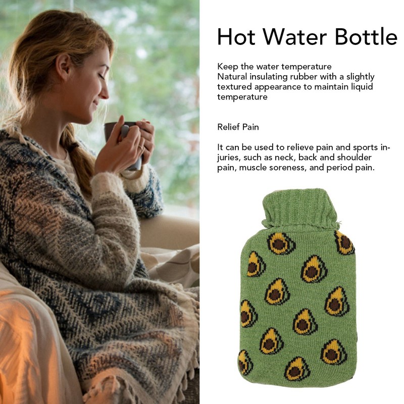 2000ML Hot Water Bottle Hot Water Bag with Soft Knitted