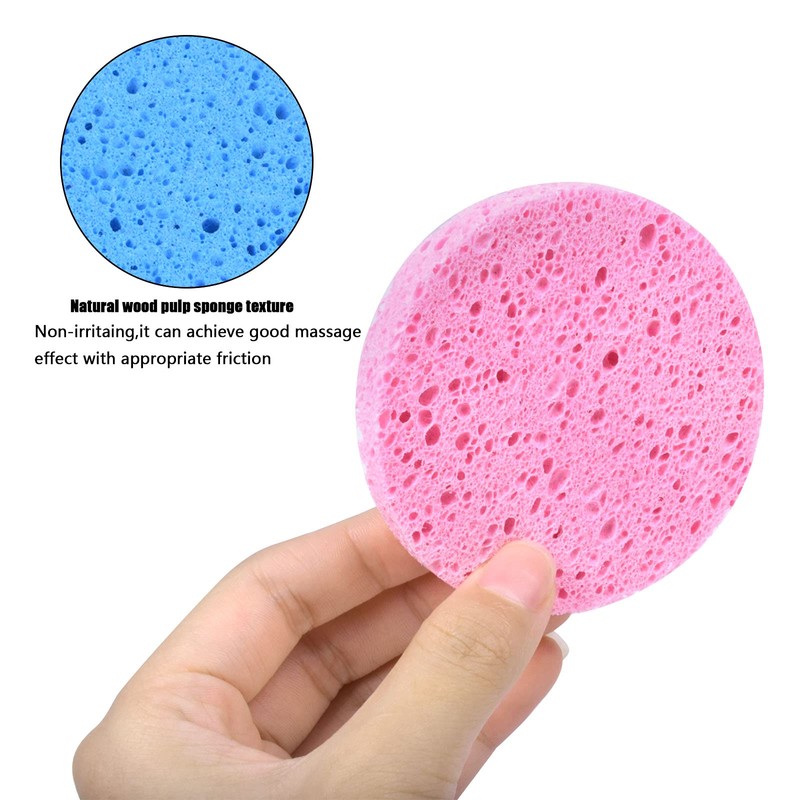 10 Pieces Face Wash Sponge, Natural Cellulose Face Cleansing Sponge