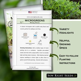 Sow Right Seeds - Mung Bean Seeds for Planting - Non-GMO Heirloom Seeds with Instructions to Plant and Grow in Your Vegetable Garden