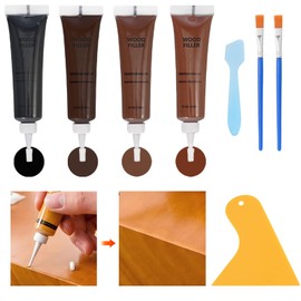 Wood Furniture Repair Kit,Wood Repair Kit Walnut-4 Color Wood Fillers Repair Scratch, Cracks, Stains, Hole, Restofinisher Wooden Door, Floor, Table, Cabinet-Restore Any Black,Dark Walnut