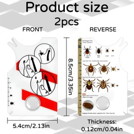 2 Stück Zeckenkarte,Zecken Waagenkarte Mit Lupe,Zeckenkarte Mensch,Zeckenkarte Hund,Geeignet Für Hunde Und Katzen Zu Hause, Entfernt Schnell Und Sanft Zecken Von Haustieren Oder Menschen